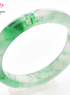 豪8印象.翡王妃F1825180F110非洲翠手镯圈口57.3mm冰种飘花玉镯子