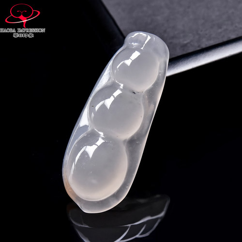 豪8印象翡王妃F25002F259非洲翠四季豆吊坠天然冰种玉福豆挂件