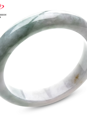 豪8印象P26018P402翡翠手镯圈口55.7mm冰糯种白底带浅绿缅甸玉镯