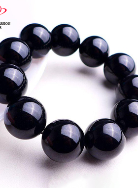 豪8印象L26056L277翡翠手链天然缅甸冰糯种墨翠佛珠玉石手串男款