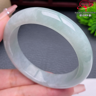 豪8印象Y26200Y114翡翠手镯圈口53.9天然冰糯种晴绿缅甸玉手镯a货