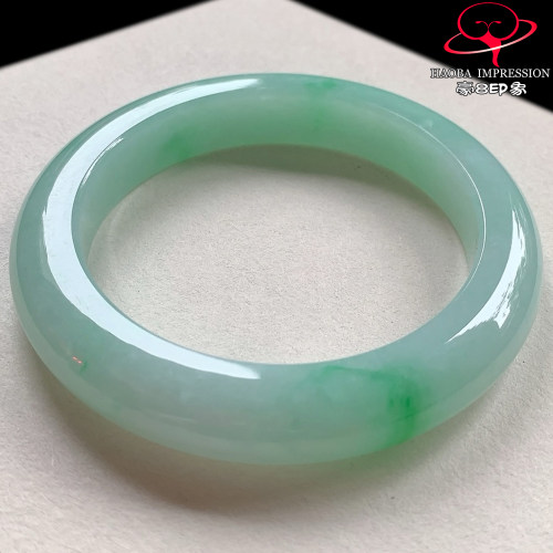 豪8印象V261380V2607翡翠手镯圈口57.8天然冰糯种果阳绿缅甸玉镯