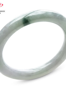 豪8印象P26018P465翡翠圆条手镯圈口55.6mm天然冰糯种绿飘花玉镯