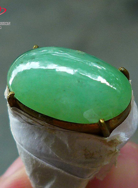 豪8印象手镯之家Z26022Z430翡翠戒面天然缅甸冰糯种果绿色玉蛋面