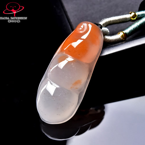 豪8印象翡王妃F25002F249非洲翠四季豆吊坠天然冰种红翡福豆挂件