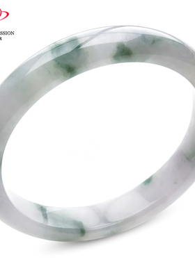 豪8印象C26180C121翡翠手镯圈口60.7mm天然缅甸a货冰种绿飘花玉镯