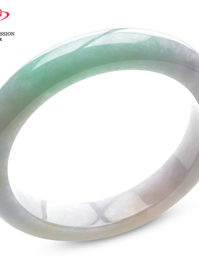 豪8印象X26128X149翡翠手镯圈口61.6mm天然冰糯种浅紫淡绿玉镯子