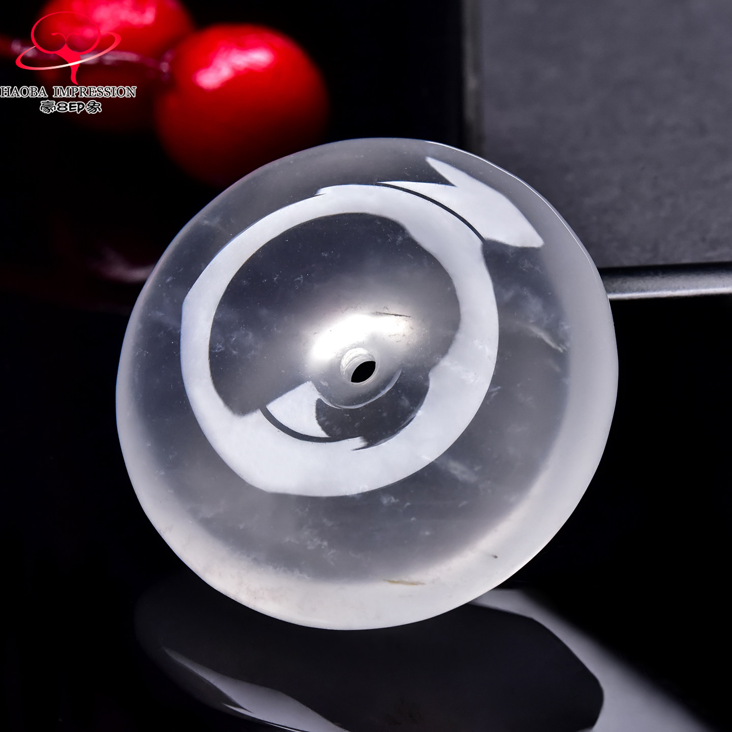 豪8印象翡王妃F25009F210非洲翠平安扣吊坠天然极光白平安环挂件