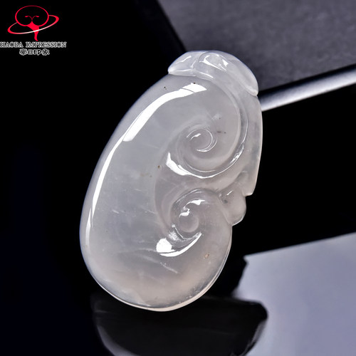 豪8印象翡王妃F25002F224非洲翠如意吊坠天然冰种冰白玉如意挂件