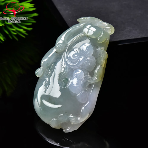 豪8印象手镯之家G26036G239翡翠貔貅如意挂件冰糯种绿飘花玉吊坠