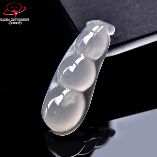 豪8印象翡王妃F25002F258非洲翠四季豆吊坠天然冰种玉福豆挂件