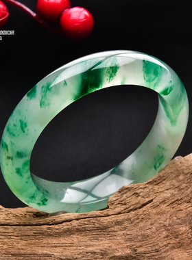 豪8印象翡王妃F1825180F114非洲翠手镯圈口51.8mm冰种绿飘花玉镯