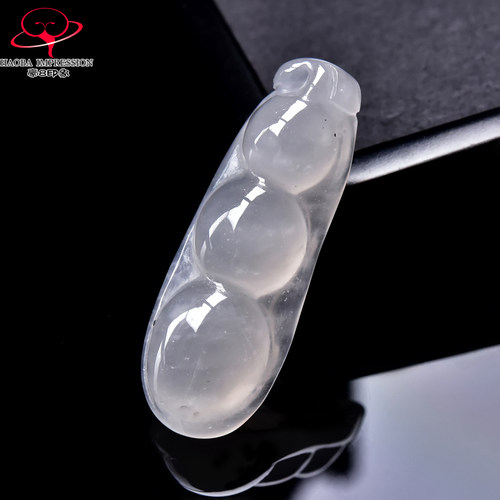 豪8印象翡王妃F25002F255非洲翠四季豆吊坠天然冰种冰白福豆挂件