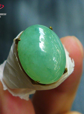 豪8印象手镯之家Z26022Z427翡翠戒面天然缅甸冰糯种果绿色玉蛋面
