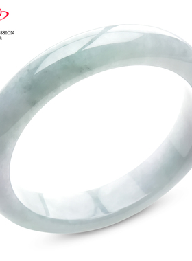 豪8印象手镯之家S325028Y428翡翠手镯圈口51.0mm天然白底浅绿玉镯