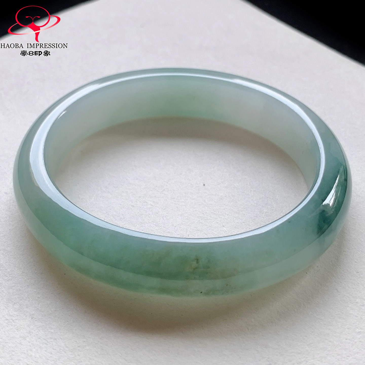 豪8印象V26420V644贵妃翡翠手镯之家圈口56.7油绿天然A货缅甸玉镯