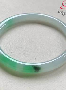 豪8印象V26300V1990翡翠贵妃圆条手镯圈口55.5天然冰种阳绿玉手镯