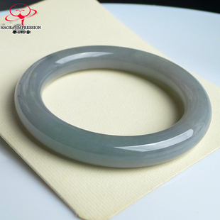 豪8印象L26100L169翡翠圆条手镯圈口56.8mm冰糯种淡紫淡蓝水玉镯