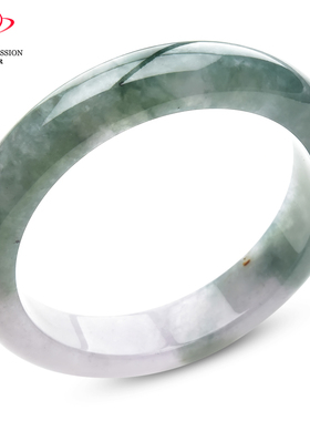 豪8印象P26048P300翡翠手镯圈口55.6mm天然缅甸半山水油绿飘花