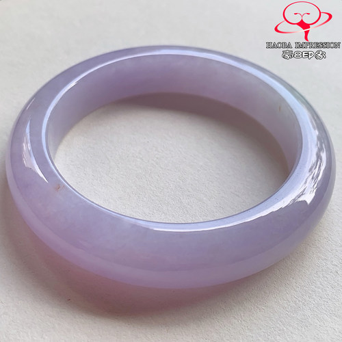 豪8印象V261000V1783翡翠手镯圈口59天然冰糯种满艳紫缅甸玉手镯