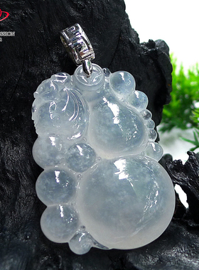 豪8印象手镯之家Z26600Z129翡翠葫芦吊坠镶嵌18K金扣冰白葫芦挂件