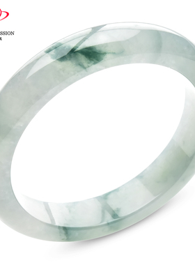 豪8印象手镯之家S3625360Y101翡翠手镯圈口58.6mm冰种飘花玉镯