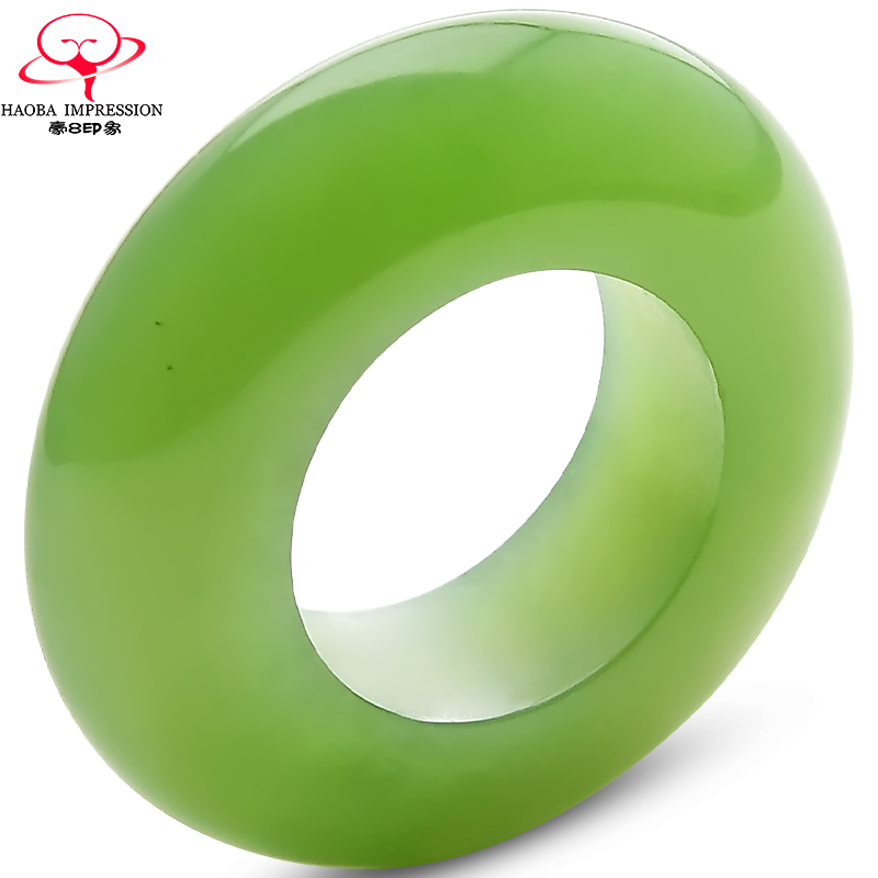 豪8印象k474珠宝和田玉平安环吊坠天然玉石冰种阳绿碧玉挂件玉坠