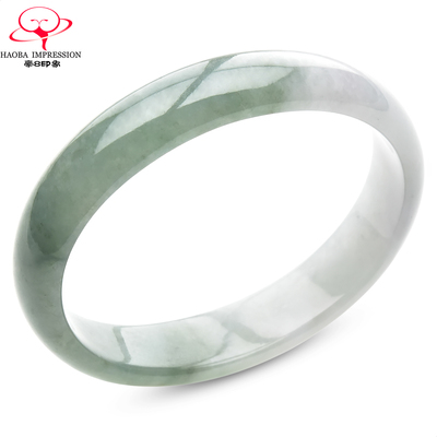 豪8印象手镯之家S225018Y600翡翠贵妃手镯圈口54.4mm天然油青玉镯