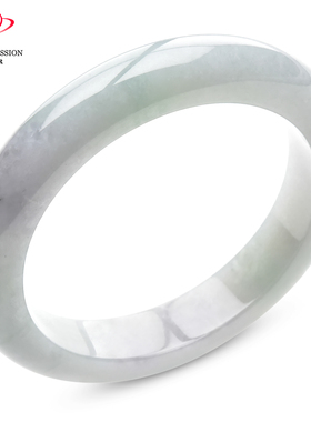 豪8印象手镯之家S325028Y409翡翠手镯圈口54.2mm天然白底浅绿玉镯