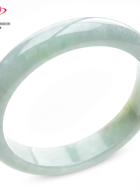 豪8印象P26048P323翡翠手镯圈口59.7mm冰糯种淡绿天然缅甸玉镯