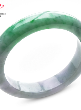 豪8印象X26090X157翡翠手镯圈口57.5mm天然淡紫带翠缅甸a货玉镯子