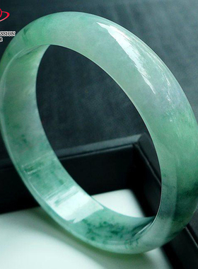 豪8印象L26138L131翡翠手镯圈口62.0mm天然缅甸冰糯种绿飘花玉镯