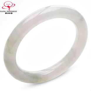 豪8印象·手镯之家M105翡翠手镯圈口60.9mm天然缅甸圆条冰白玉镯