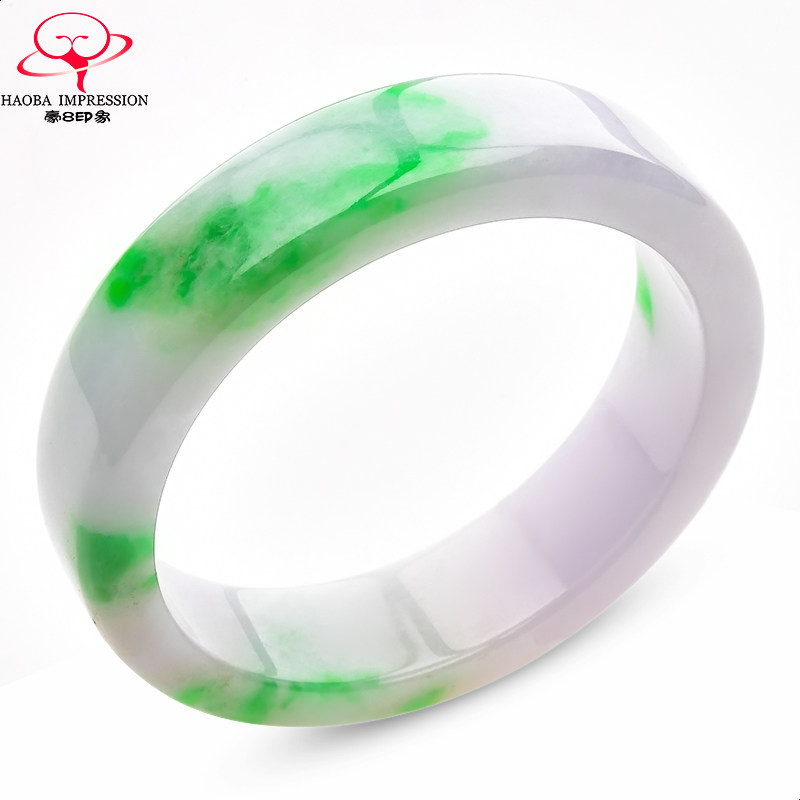 豪8印象&middot;手镯之家M161翡翠手镯圈口59.0mm冰糯种粉紫色带翠玉镯