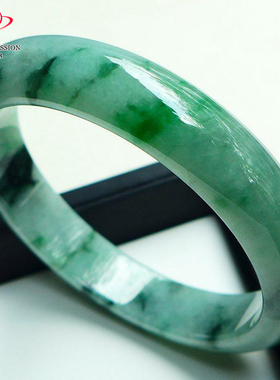 豪8印象手镯之家Z26048Z323翡翠手镯圈口62.2mm天然绿飘花玉镯子