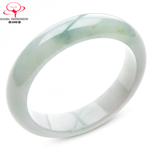 豪8印象·手镯之家M381翡翠手镯内径56.9mm天然冰糯种淡绿玉镯子