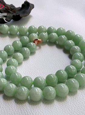 豪8印象手镯之家Z26052Z308翡翠项链天然冰糯种缅甸淡绿佛珠手串