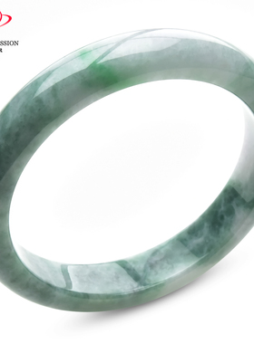 豪8印象P26028P344翡翠手镯圈口58.2mm糯种Te4绿飘花天然缅甸玉镯