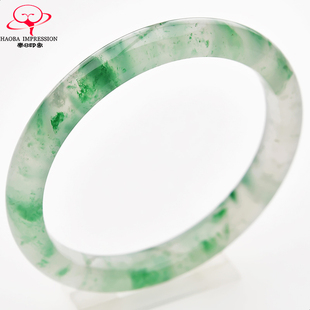 豪8印象.翡王妃F325028F123非洲翠手镯圈口57.5mm冰种绿飘花玉镯