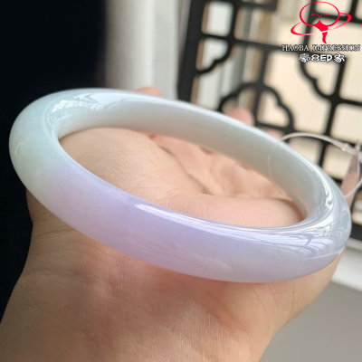 豪8印象W26360W321翡翠圆条手镯圈口57.8天然冰糯种粉紫罗兰玉镯