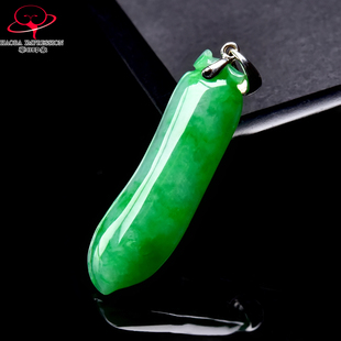 豪8印象手镯之家M25128M507翡翠福瓜吊坠天然阳绿镶铂金扣玉挂件