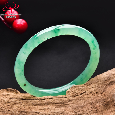 豪8印象翡王妃F125005F124非洲翠手镯圈口55.0mm冰种绿飘花玉手镯