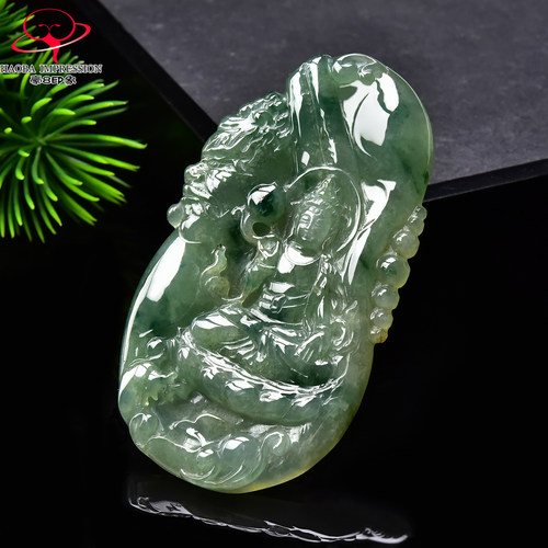 豪8印象手镯之家G26070G208翡翠文殊菩萨吊坠生肖兔守护神玉挂件