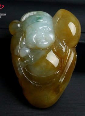 豪8印象手镯之家Z26058Z294翡翠寿星吊坠天然缅甸冰糯种黄翡挂件