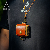 野人bushcraft户外野营便携多用途轻便牛皮帆布收纳袋折叠腰挂包