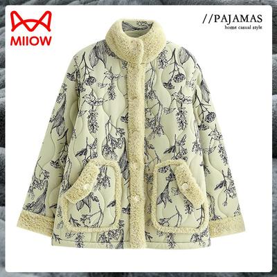 猫人单件上衣睡衣女纯棉三层夹棉