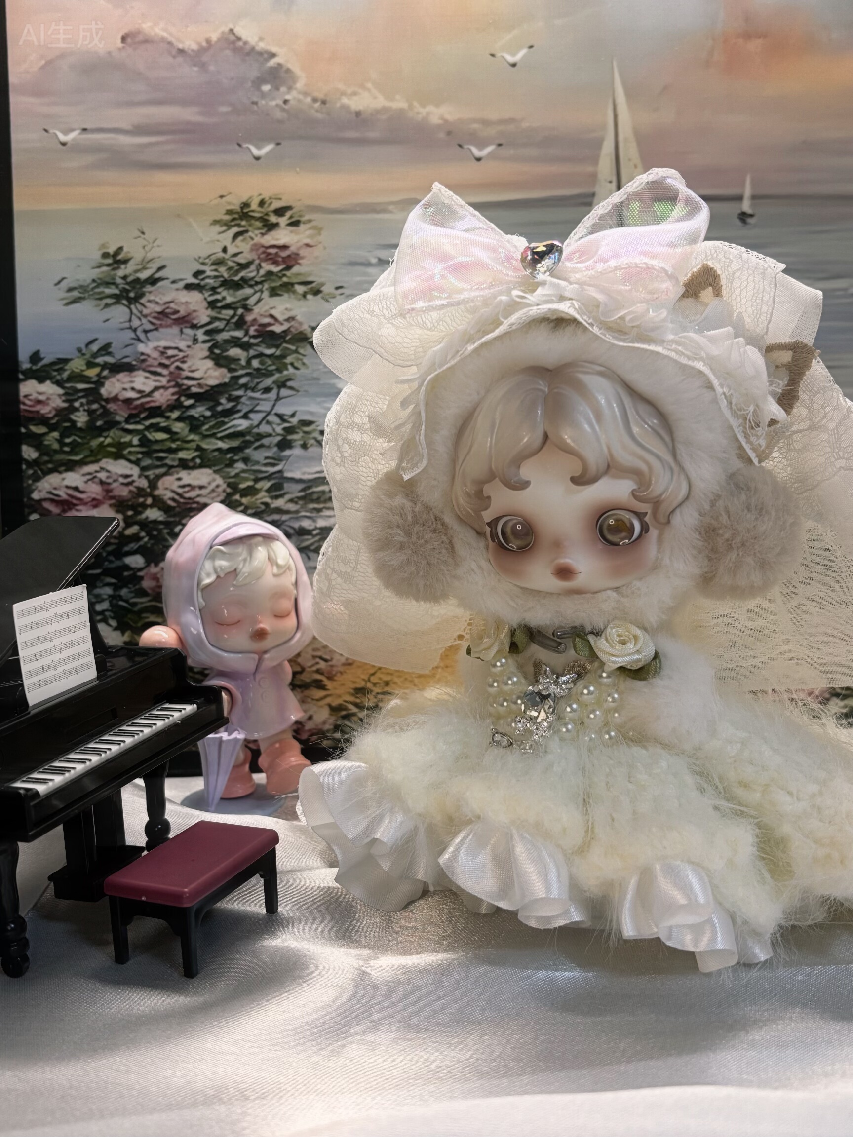 【手工钩织】SP娃衣不眠剧场抱抱幽灵暗夜困与围skullpanda衣服