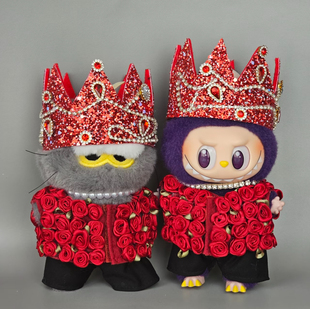 一二三代labubu拉布布娃衣x GD权志龙同款重工衣服头饰套装ZOA