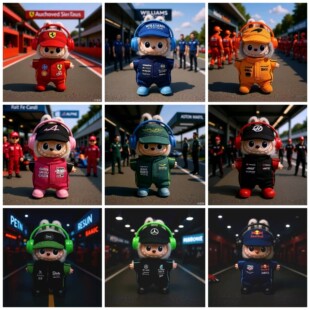 4.0拉布布换装娃衣F1法拉利套装系列合集可爱盲盒搪胶公仔配套服