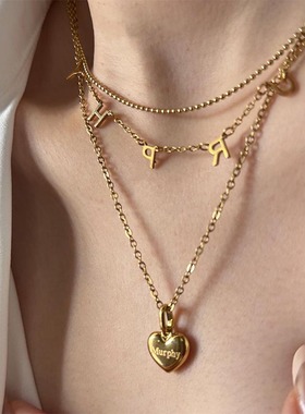 欧美个性26个英文字母名字项链